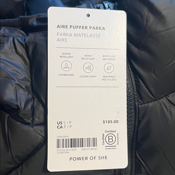 NWT Athleta | Aire Puffer Parka | Black | SPetite - Picture 9 of 12